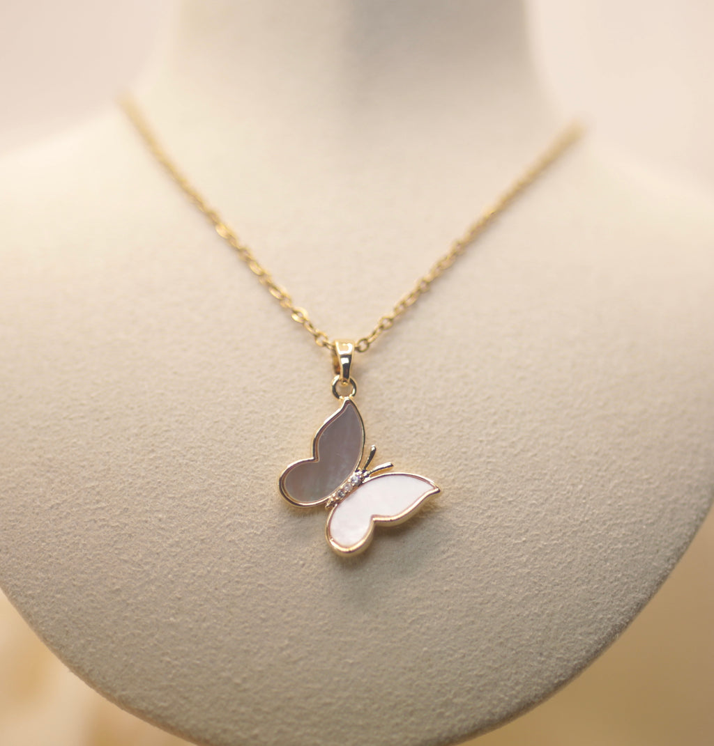 Natural Shell Butterfly Necklace