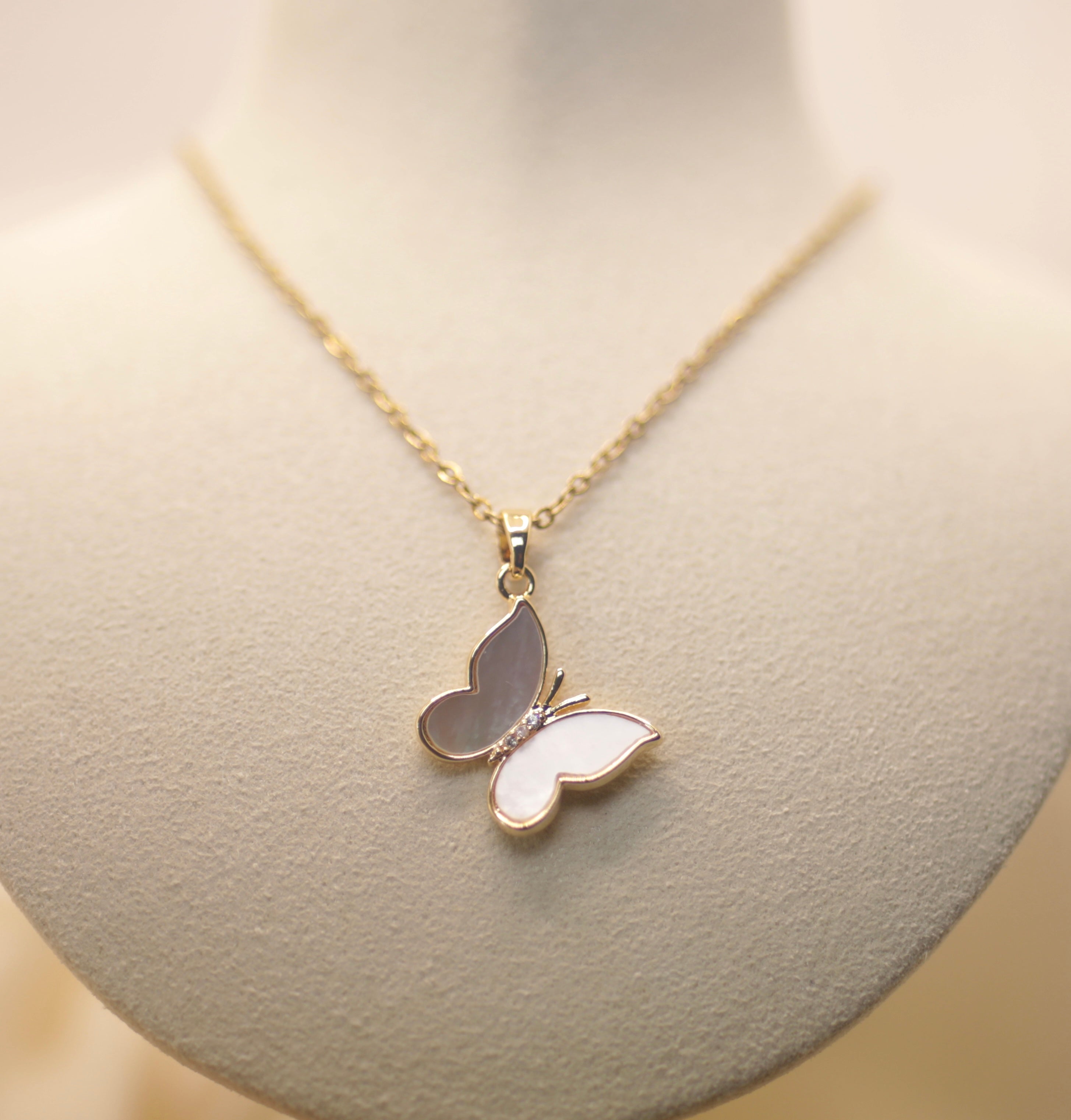 Natural Shell Butterfly Necklace