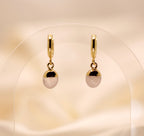 Rose Quartz Huggie Earrings