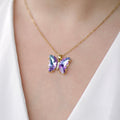 Purple Glass Butterfly Necklace