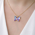 Purple Glass Butterfly Necklace