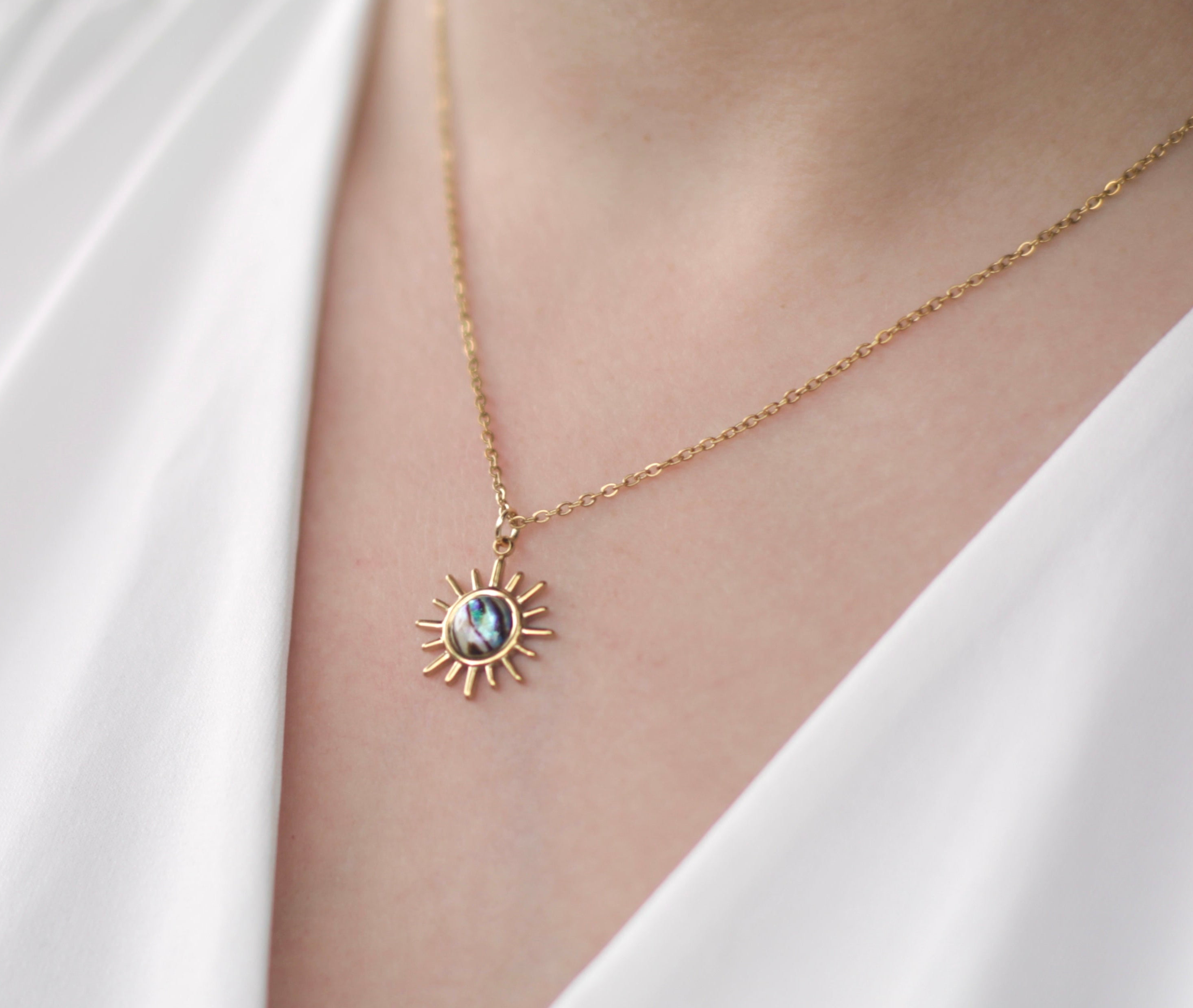 Abalone Shell Sun Necklace