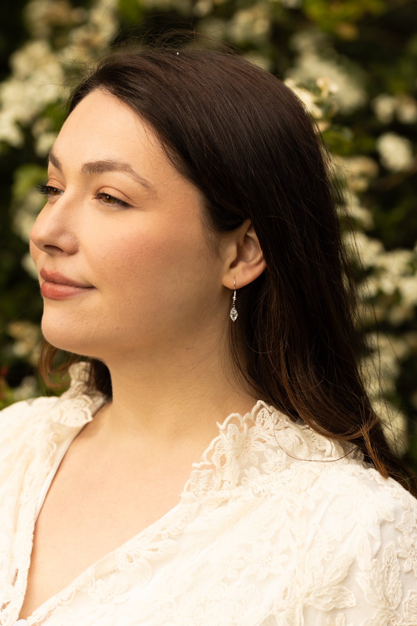 The Crystal Drop Earrings - Silver