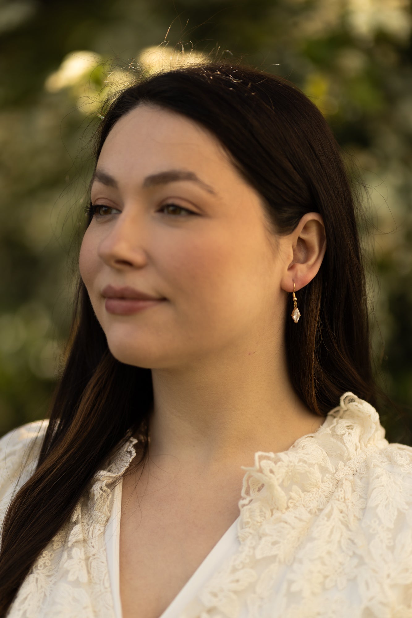 The Crystal Drop Earrings - Gold