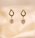 Natural Pearl Drop Stud Earrings