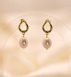 Natural Pearl Drop Stud Earrings
