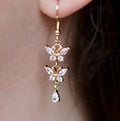Cubic Zirconia Butterfly Drop Earrings