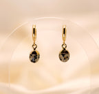 Dalmatian Jasper Huggie Earrings