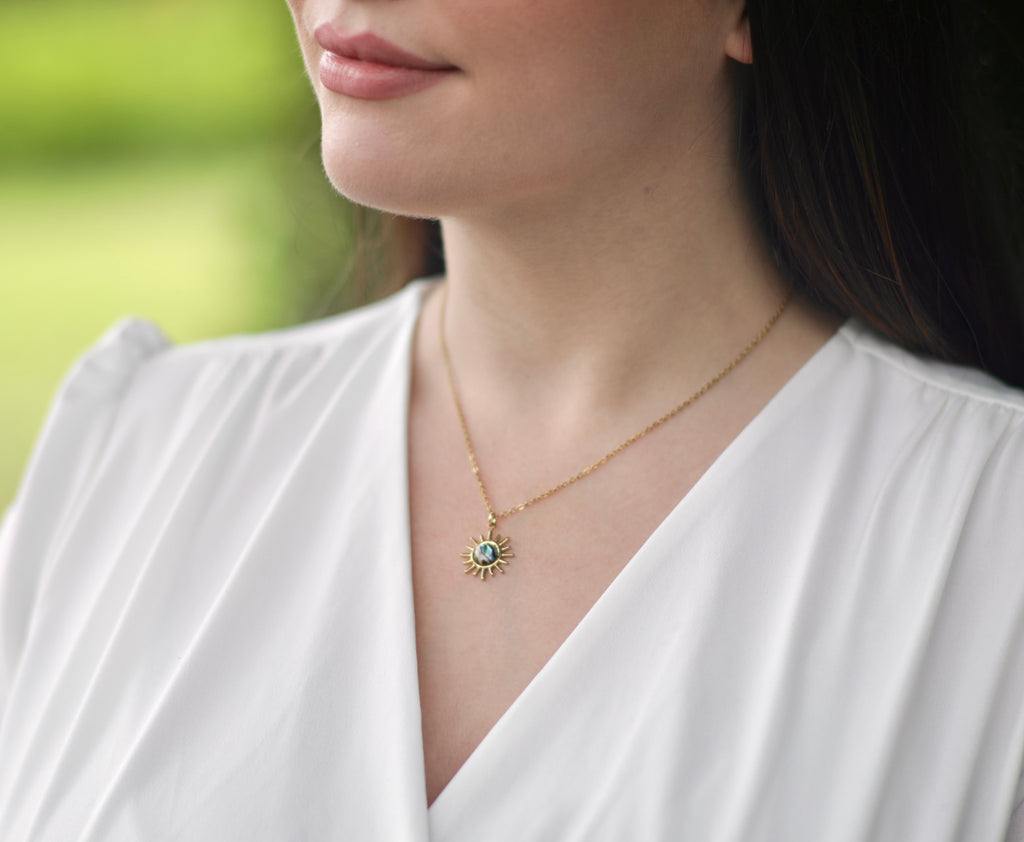 Abalone Shell Sun Necklace