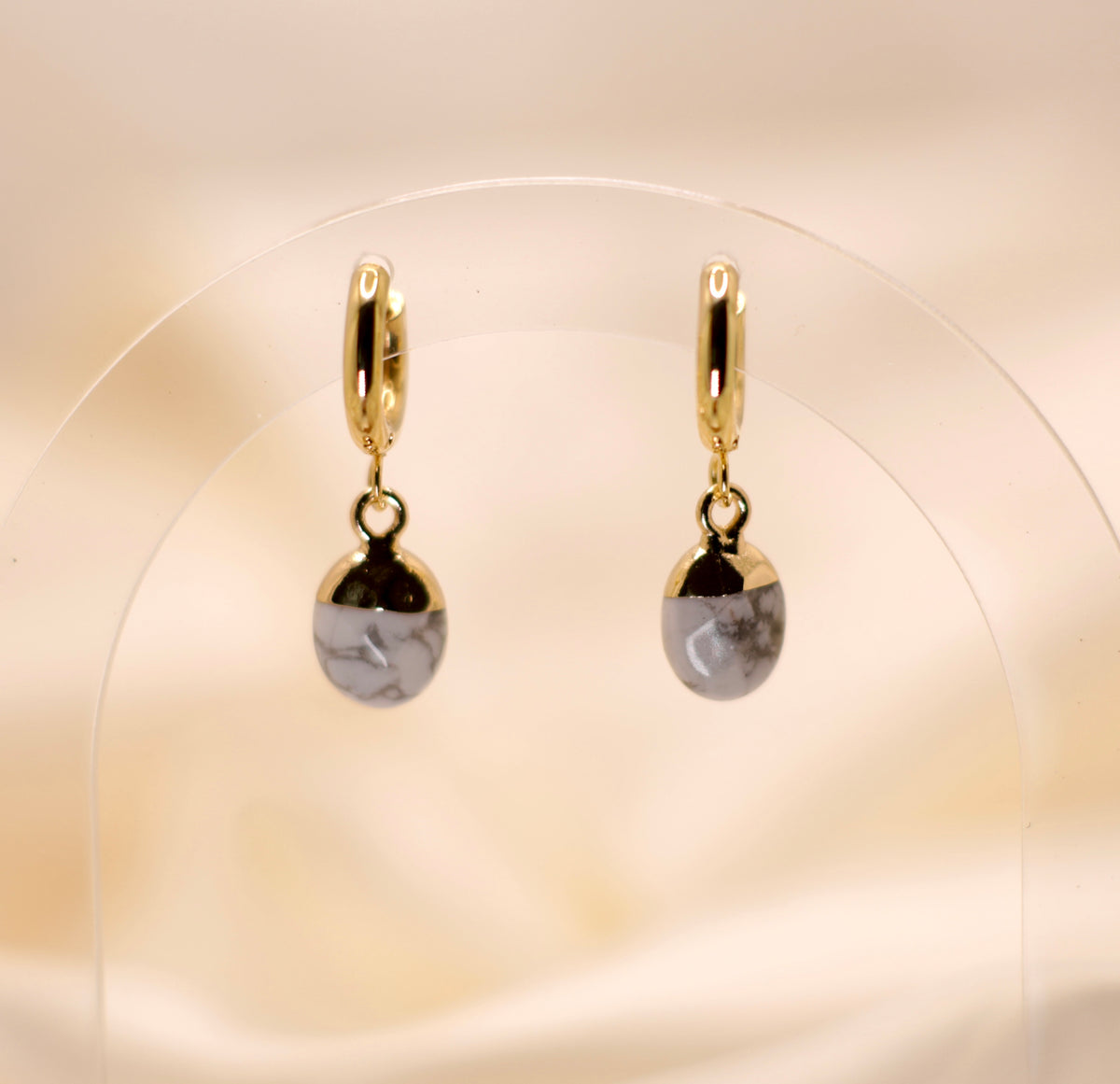 Howlite Huggie Earrings