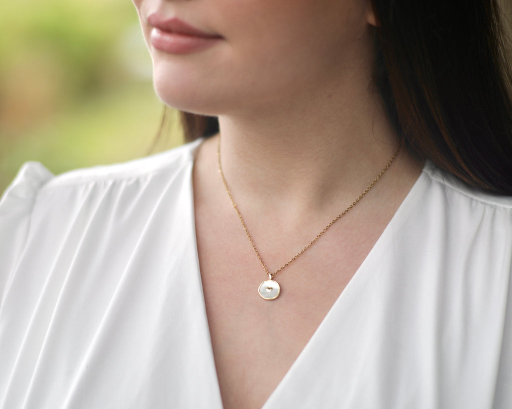 Natural Shell Heart Necklace