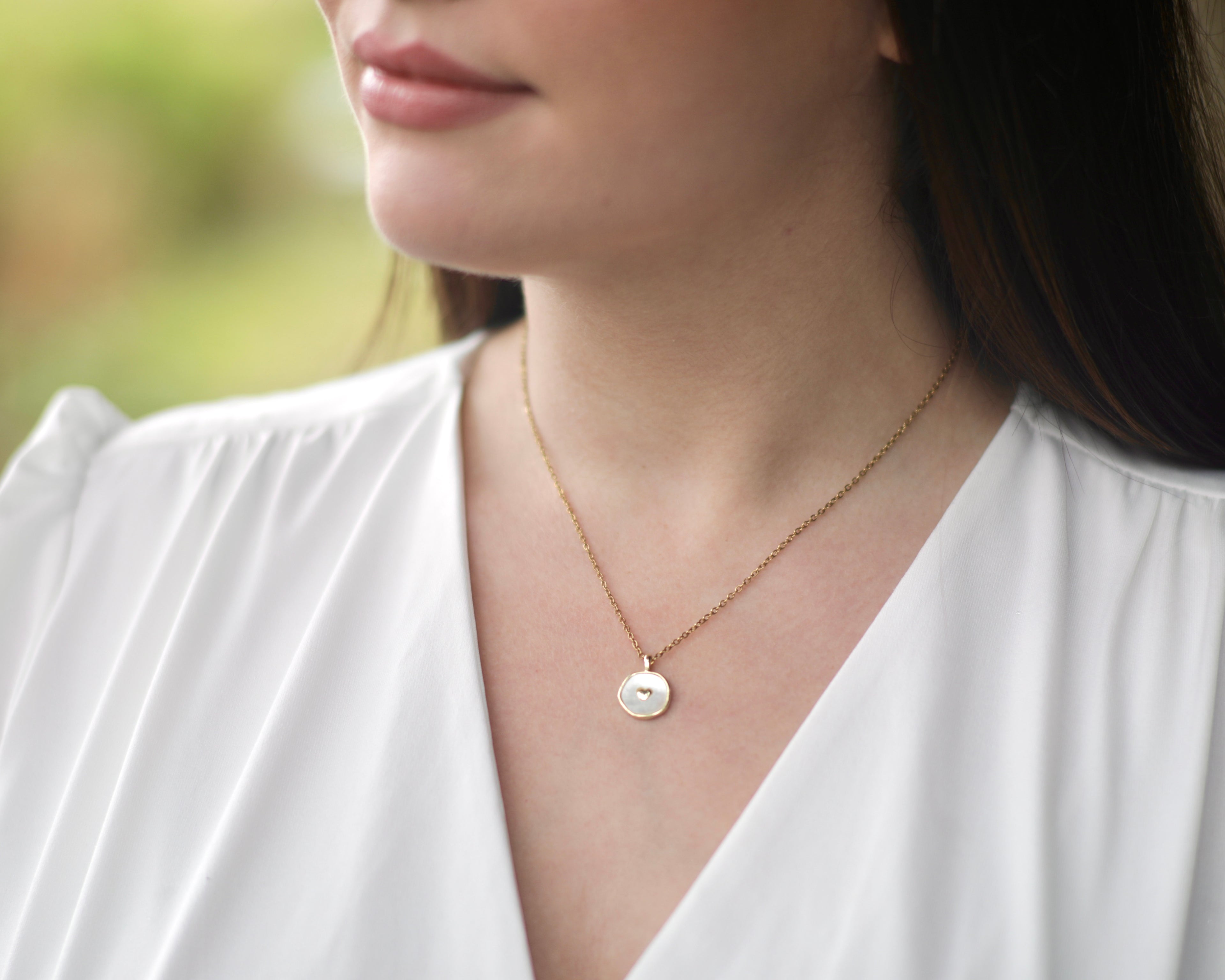 Natural Shell Heart Necklace