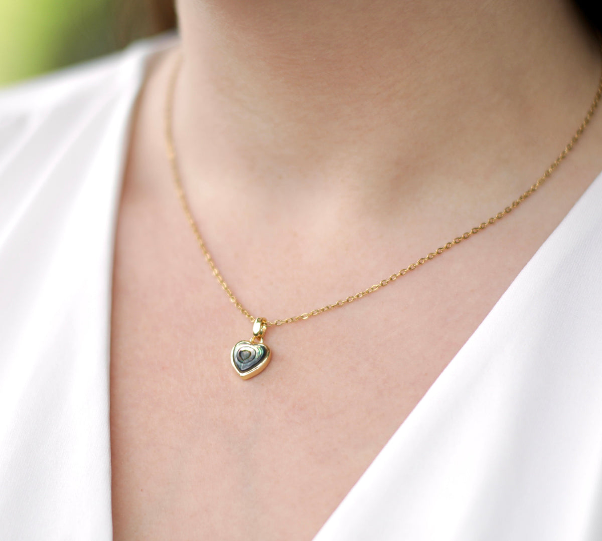 Abalone Shell Heart Necklace