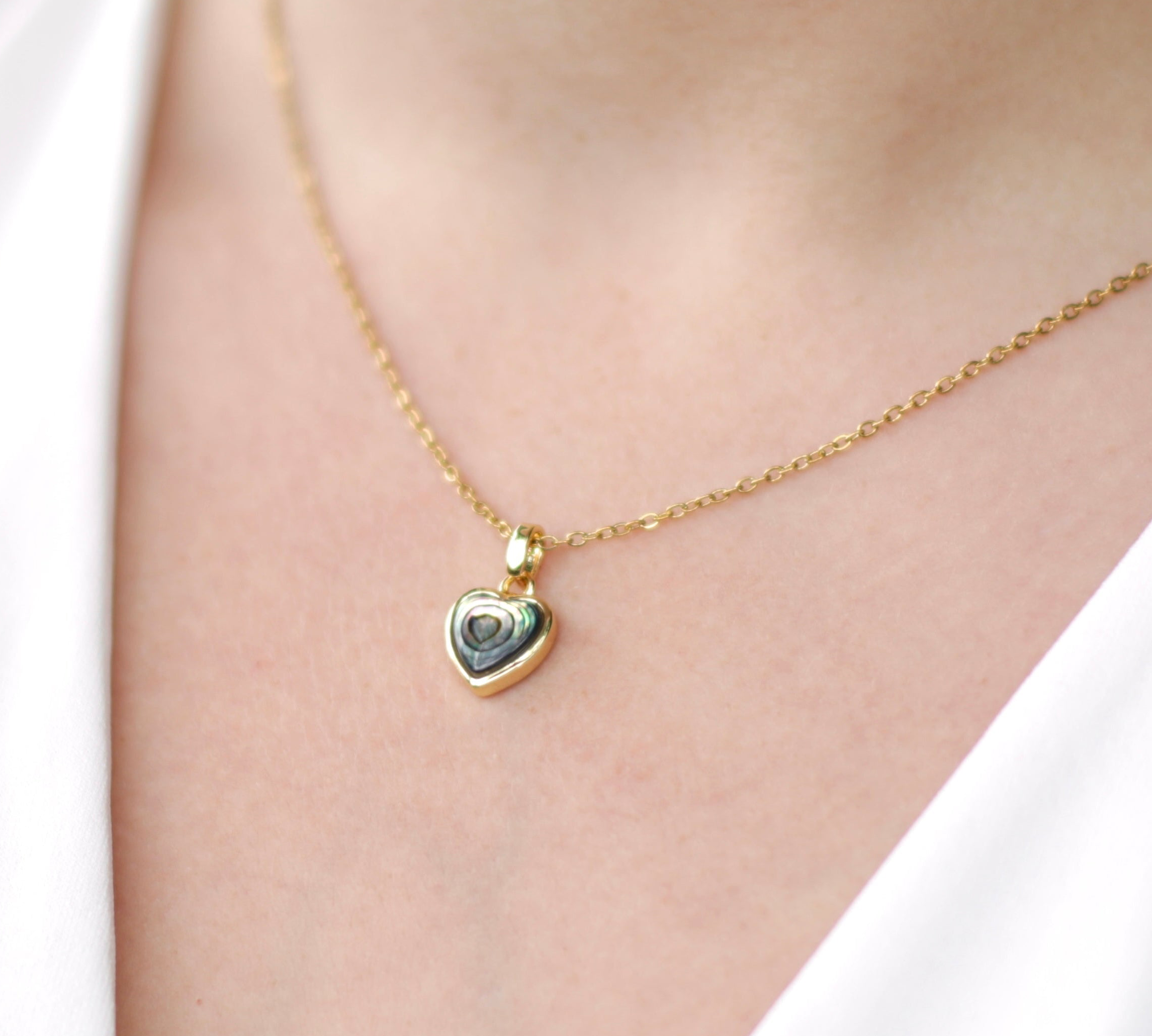 Abalone Shell Heart Necklace