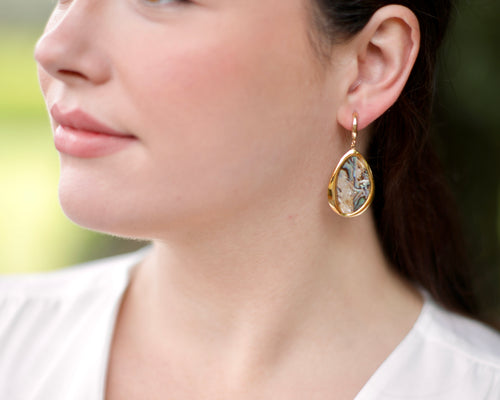 Abalone Shell Drop Earrings