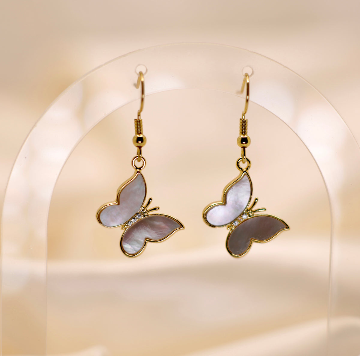 Natural Shell Butterfly Earrings