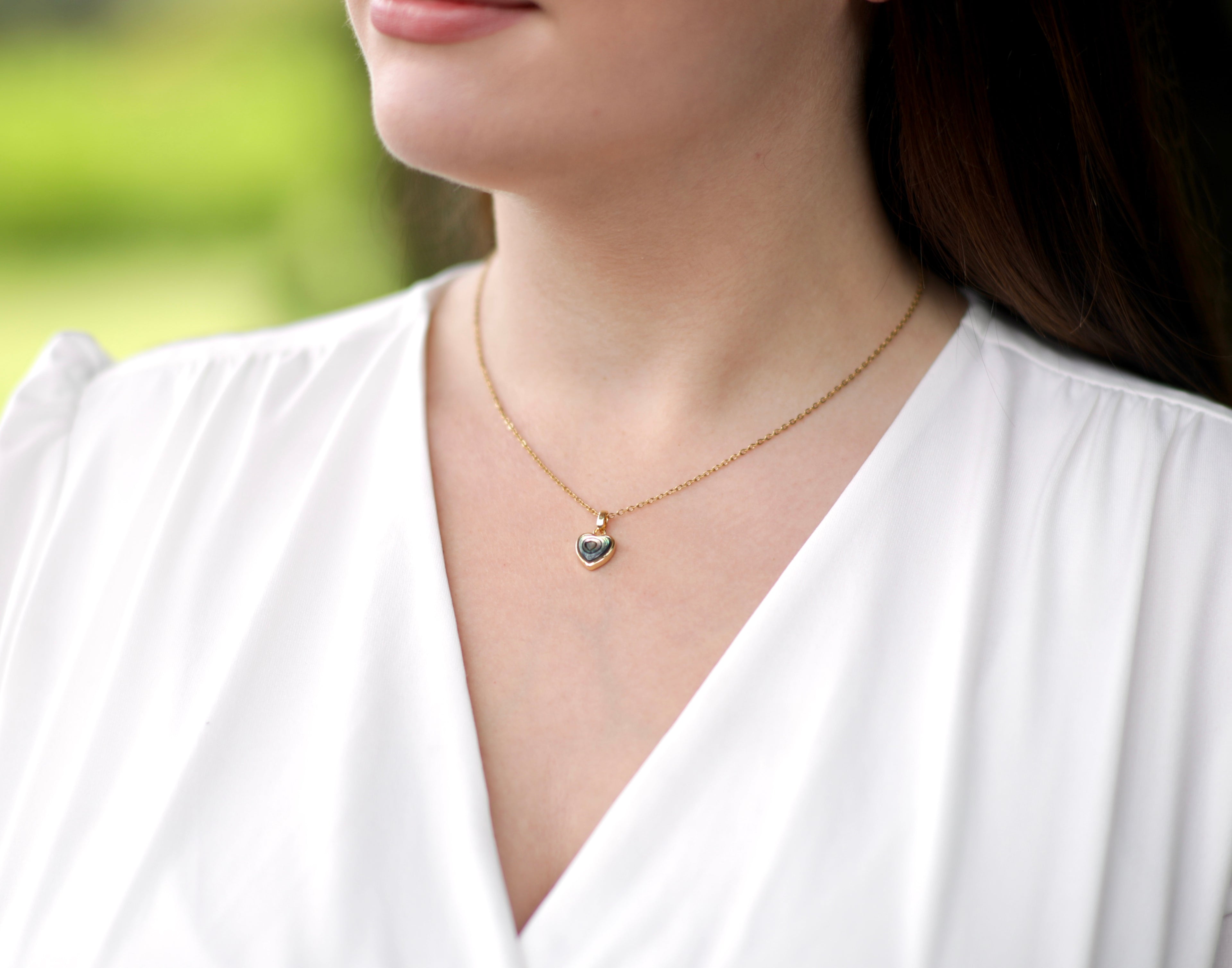 Abalone Shell Heart Necklace