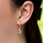 Rose Quartz Huggie Earrings