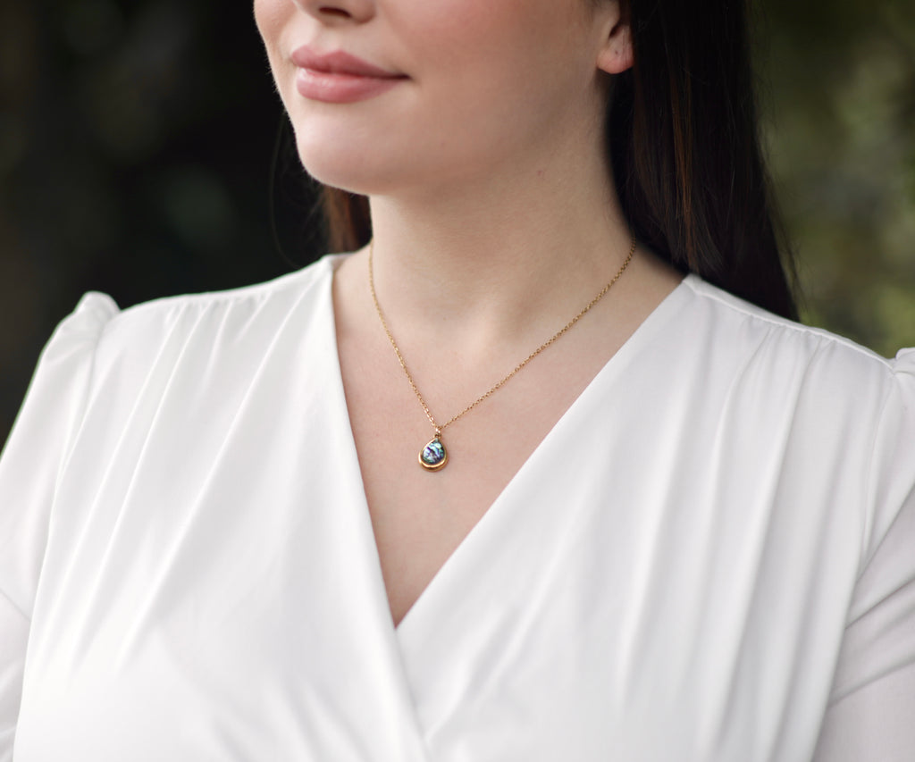Abalone Shell Teardrop Necklace
