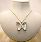 Clear Glass Butterfly Necklace
