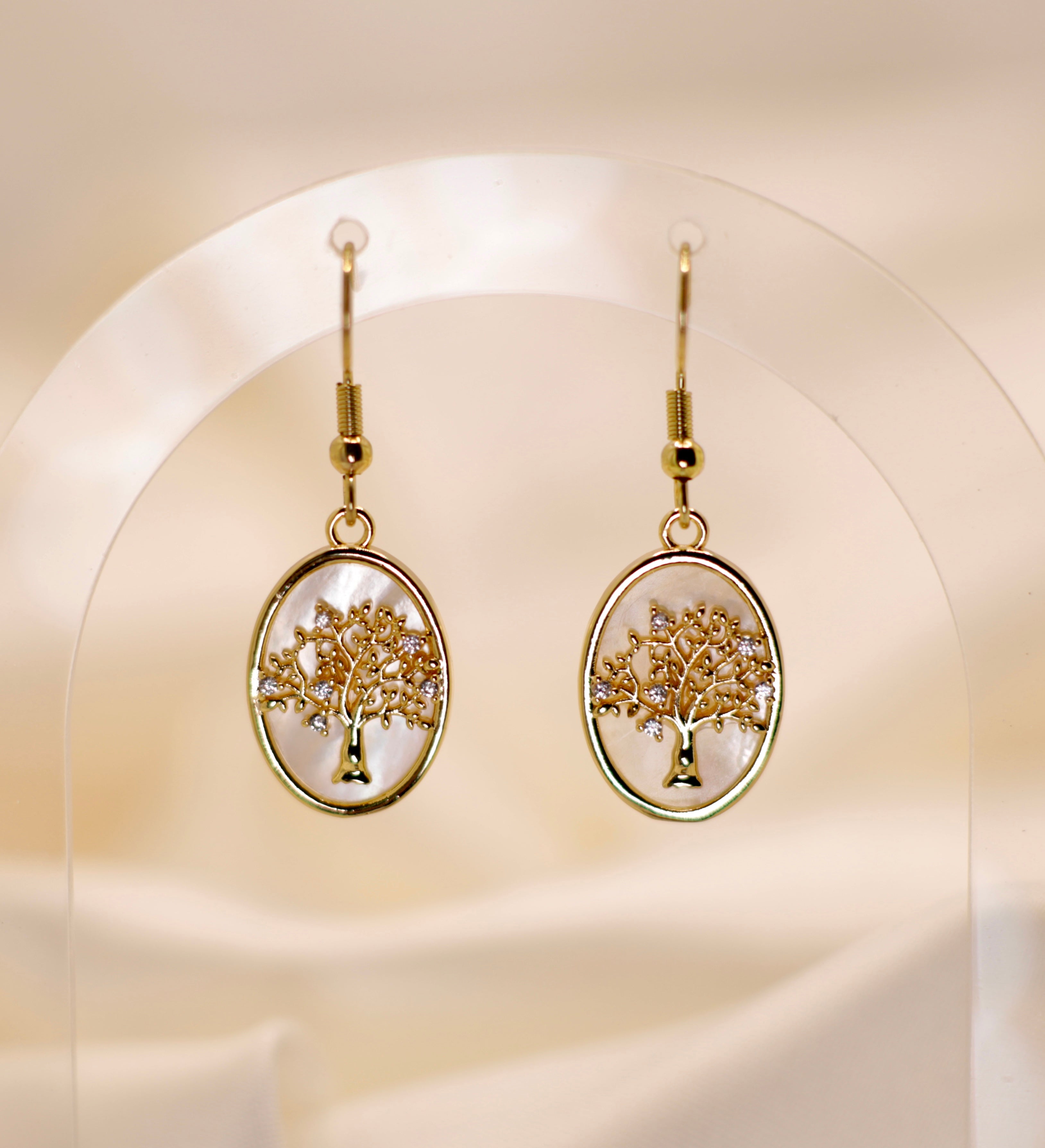 Natural Shell Tree of Life Earrings
