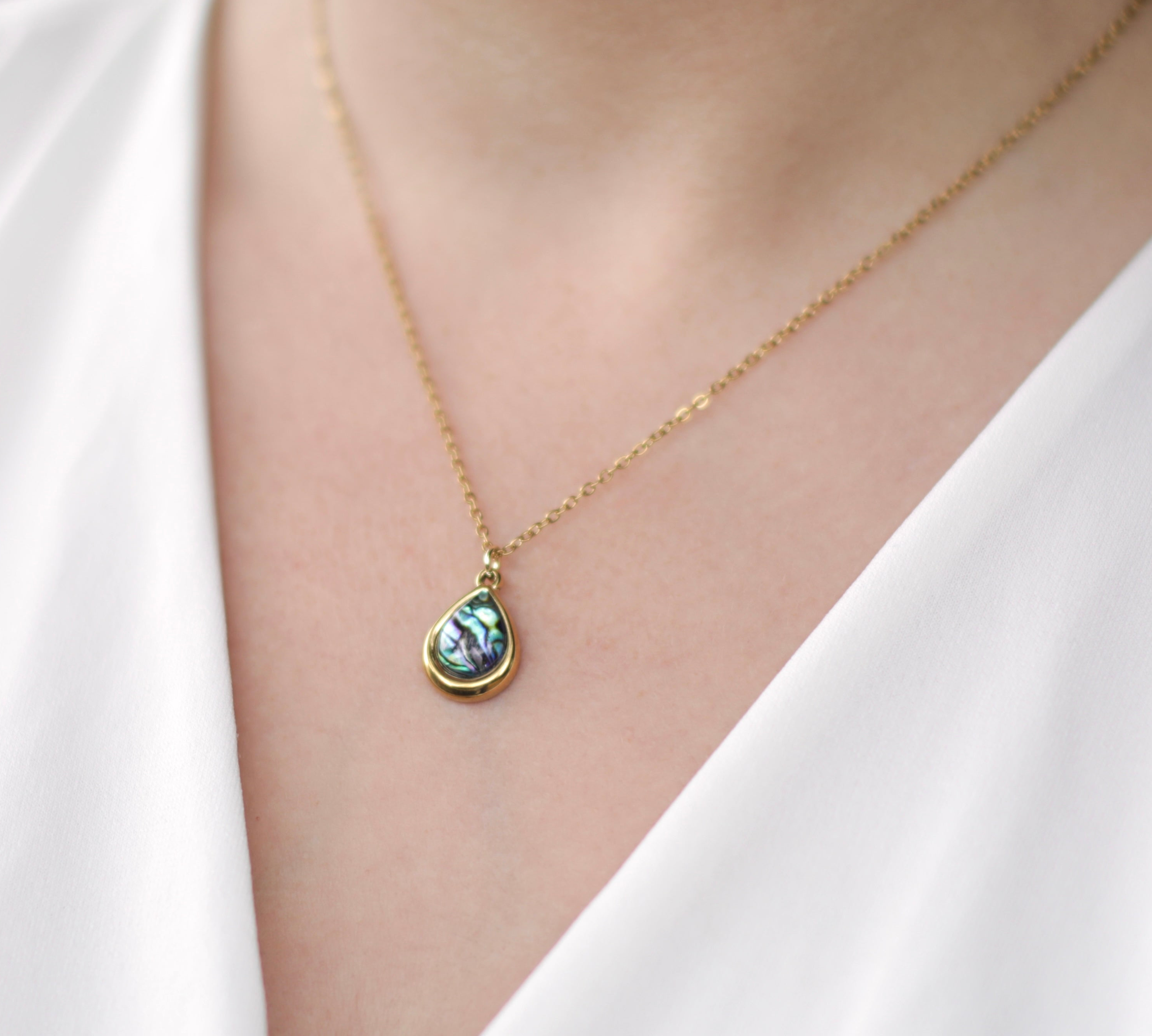 Abalone Shell Teardrop Necklace