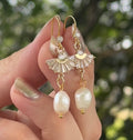 The Sunburst Pearl Earrings - 925 Sterling Silver