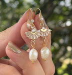 The Sunburst Pearl Earrings - 925 Sterling Silver
