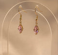 The Crystal Drop Earrings - Blush Pink