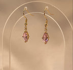The Crystal Drop Earrings - Blush Pink
